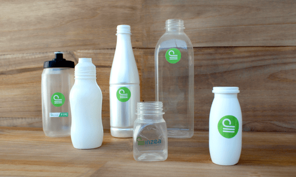 bottles-inzea Bottles made with INZEA's compostable biopolymers.