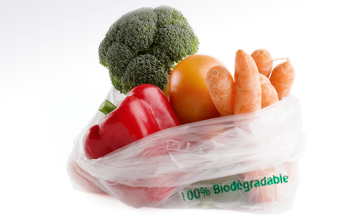 Compostable section bags made with INZEA's compostable biopolymers.