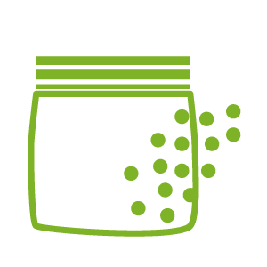 Icono de soluciones biodegradables de NUREL Engineering Polymers.